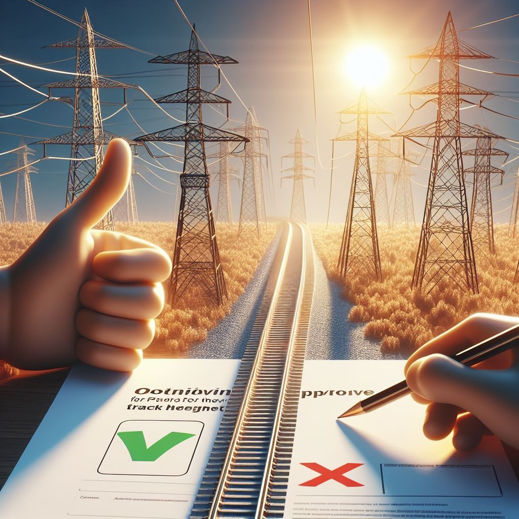 Obtaining the approval of power line track height